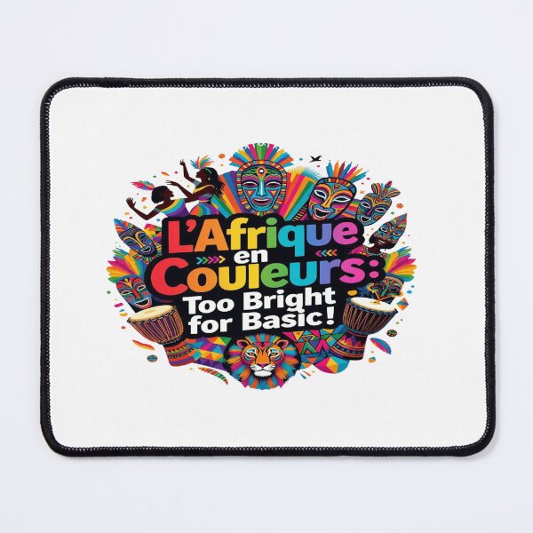 Item preview, L'Afrique en Couleurs: Too Bright for Basic! | Colorful African Culture Festival Art | Tribal Masks | Lion | Afro Pride | Vibrant Travel Graphic T-Shirt, Sticker & Wall Art designed and sold by Sushikidsntoddlers.