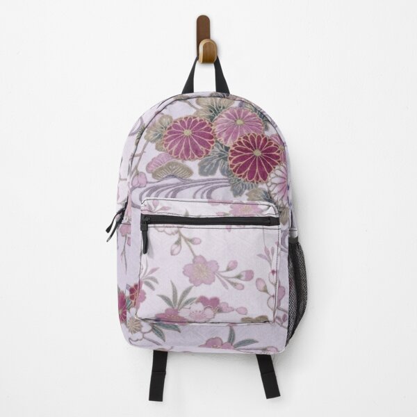 Item preview, Traditional Japanese Kimono Pattern with Purple Cherry Blossoms and Swallows designed and sold by Kokeshidreams.