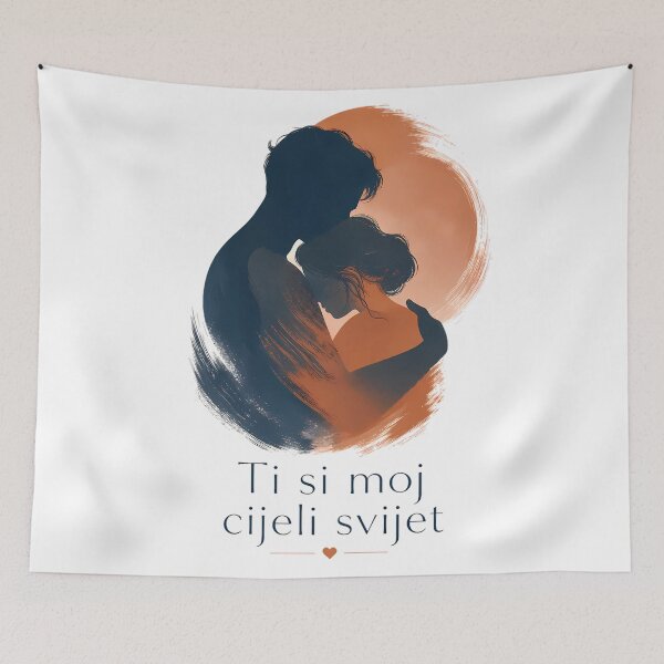 Item preview, You Are My Whole World Romantic Couple Silhouette Art  designed and sold by DignityLab.