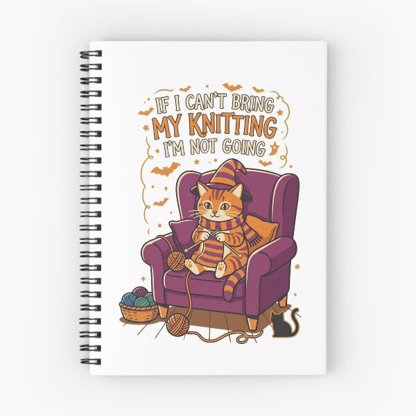 Item preview, If I Can't Bring My Knitting I'm Not Going Cat Halloween designed and sold by Shiloh From Alaska.