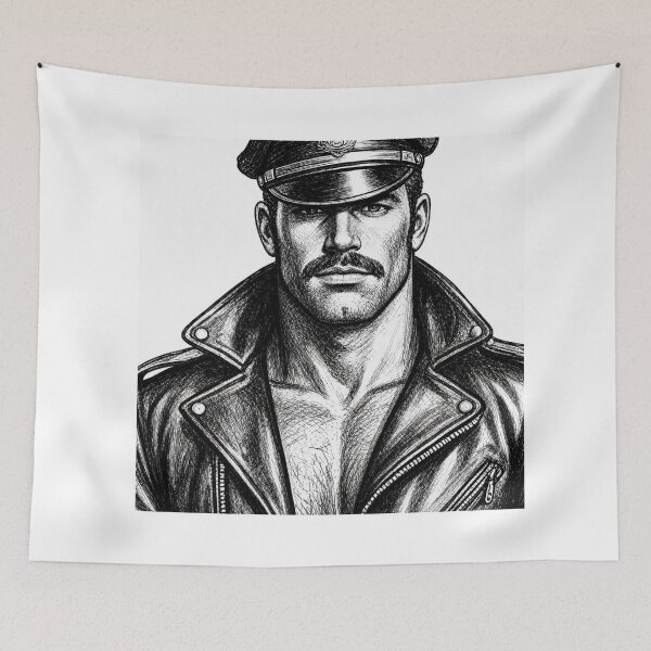 Item preview, Gay Leather Biker Heat Berlin Bar Art Design designed and sold by ItsAKinkThing.