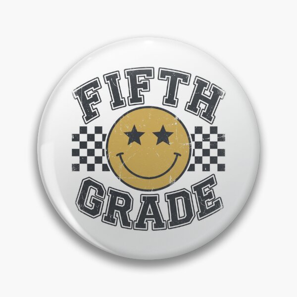 Item preview, Fifth Grade Smiley Face Art Print - Retro Groovy Star Eyes Back to School Student Gift designed and sold by raedattia.