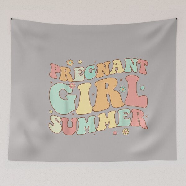 Item preview, Groovy Pregnancy Reveal Pregnant Girl Summer Baby Shower designed and sold by GreggRoss.
