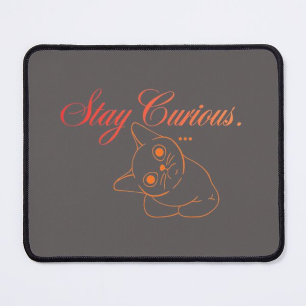 Item preview, Stay Curious Cute Cat Outline Minimal Aesthetic Design designed and sold by EdgeSphere.