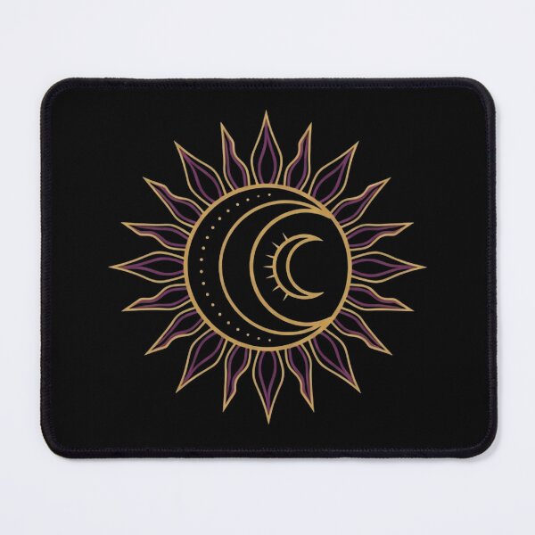 Item preview, Golden Sun and Crescent Moon – Celestial Boho Line Art designed and sold by Dzblack.