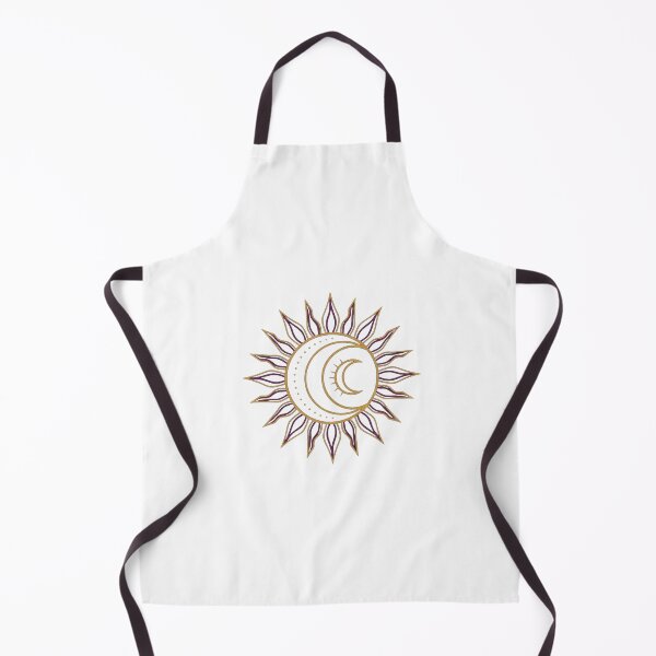 Item preview, Golden Sun and Crescent Moon – Celestial Boho Line Art designed and sold by Dzblack.