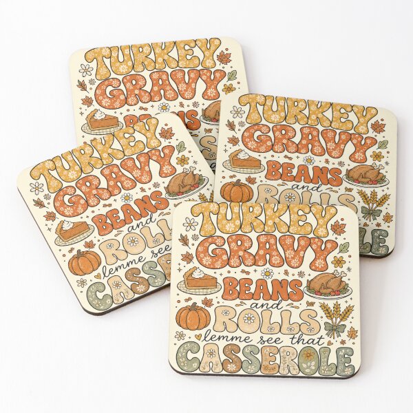 Item preview, Turkey Gravy Beans and Rolls Lemme See That Casserole Funny Thanksgiving Groovy Retro designed and sold by Yellowriversss.