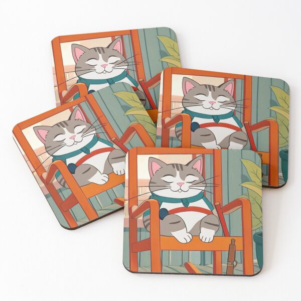 Item preview, Illustration - Relaxed Domestic Cat, Warm and Nostalgic Ambiance designed and sold by World-Pets.
