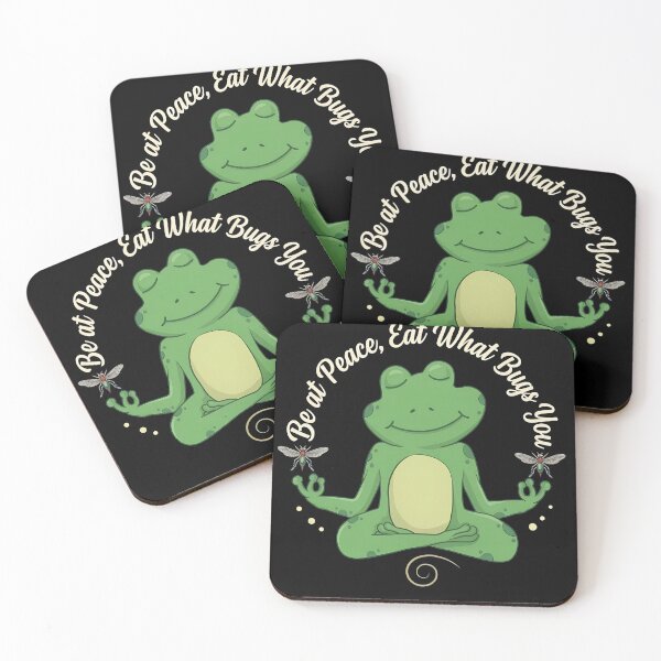 Item preview, Be at Peace Eat What Bugs You Frog Yoga designed and sold by carololy.