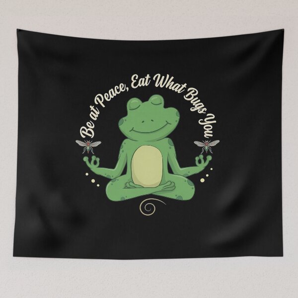 Item preview, Be at Peace Eat What Bugs You Frog Yoga designed and sold by carololy.