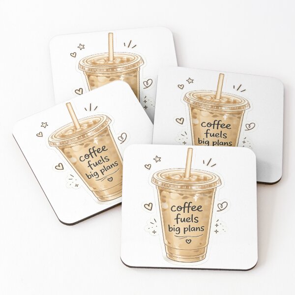 Item preview, Coffee Fuels Big Plans – Aesthetic Iced Coffee Cup Sticker & Apparel designed and sold by MUSA'S.