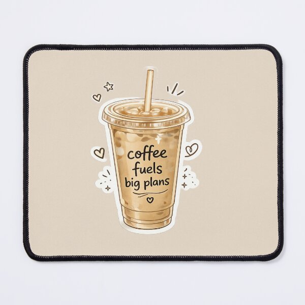 Item preview, Coffee Fuels Big Plans – Aesthetic Iced Coffee Cup Sticker & Apparel designed and sold by MUSA'S.