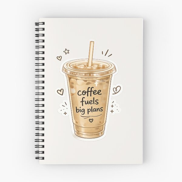 Item preview, Coffee Fuels Big Plans – Aesthetic Iced Coffee Cup Sticker & Apparel designed and sold by MUSA'S.