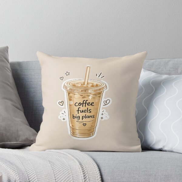 Item preview, Coffee Fuels Big Plans – Aesthetic Iced Coffee Cup Sticker & Apparel designed and sold by MUSA'S.
