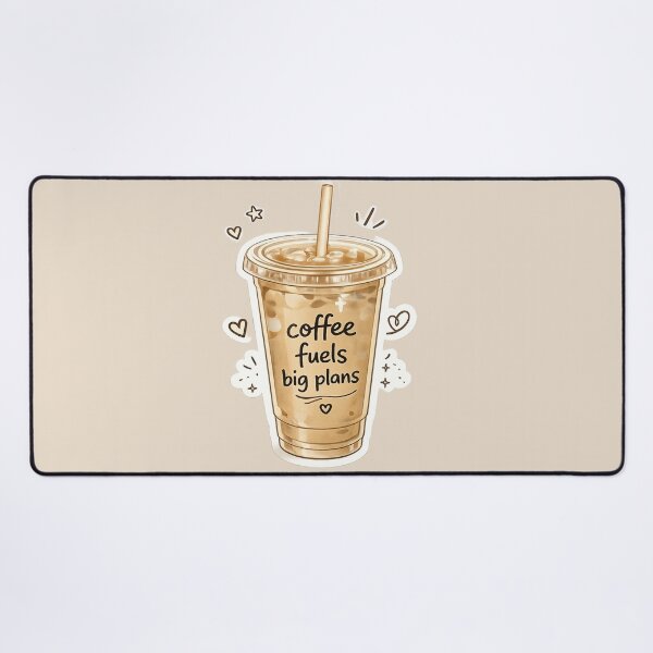 Item preview, Coffee Fuels Big Plans – Aesthetic Iced Coffee Cup Sticker & Apparel designed and sold by MUSA'S.