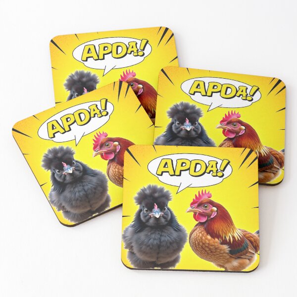 Item preview, APDA! Funny Black Australorp & Rhode Island Red Chicken Cartoon designed and sold by pbchan.