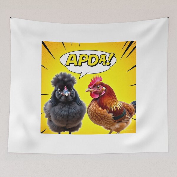 Item preview, APDA! Funny Black Australorp & Rhode Island Red Chicken Cartoon designed and sold by pbchan.