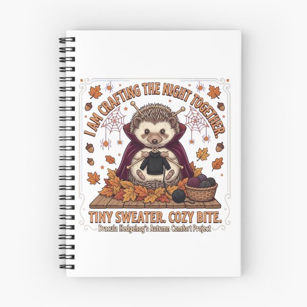 Item preview, Dracula Hedgehog Crafting The Night Together Halloween Sweater designed and sold by Shiloh From Alaska.