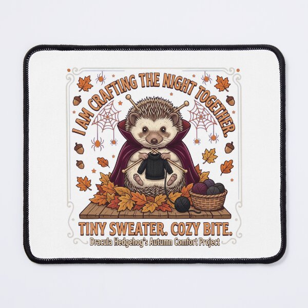 Item preview, Dracula Hedgehog Crafting The Night Together Halloween Sweater designed and sold by Shiloh From Alaska.