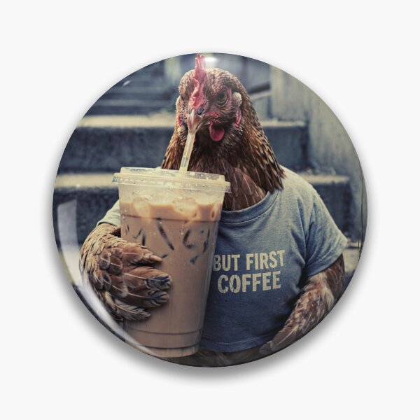 Item preview, Funny hen drinking iced latte  designed and sold by Neurospicy Trolls.