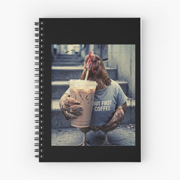 Item preview, Funny hen drinking iced latte  designed and sold by Neurospicy Trolls.