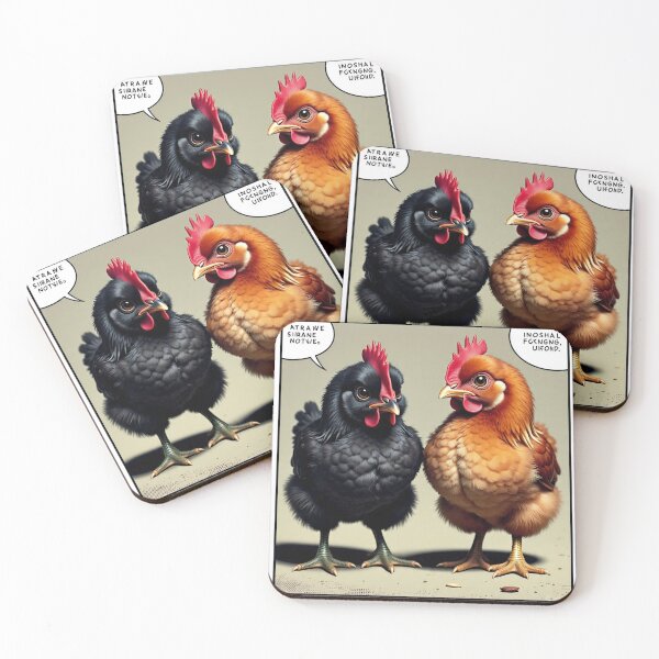 Item preview, Funny Black Australorp & Rhode Island Red Chickens  Cute Talking Hen Cartoon designed and sold by pbchan.