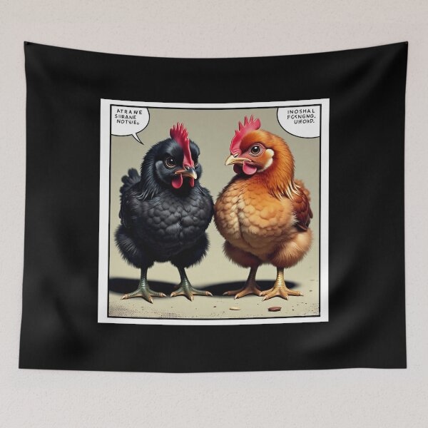 Item preview, Funny Black Australorp & Rhode Island Red Chickens  Cute Talking Hen Cartoon designed and sold by pbchan.