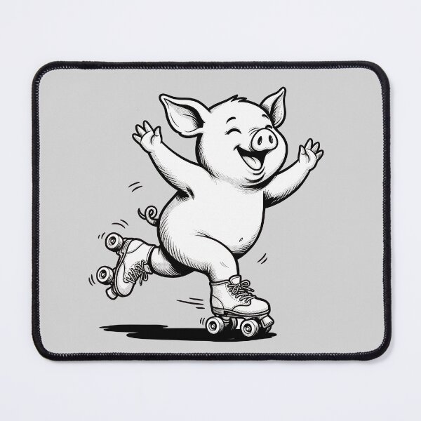 Item preview, Roller Skating Pig Cute Animal designed and sold by capricedefille.