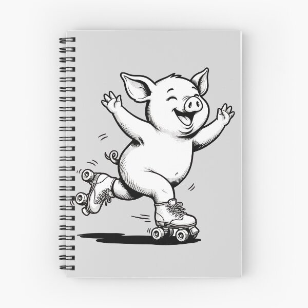 Item preview, Roller Skating Pig Cute Animal designed and sold by capricedefille.