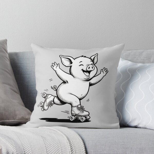 Item preview, Roller Skating Pig Cute Animal designed and sold by capricedefille.