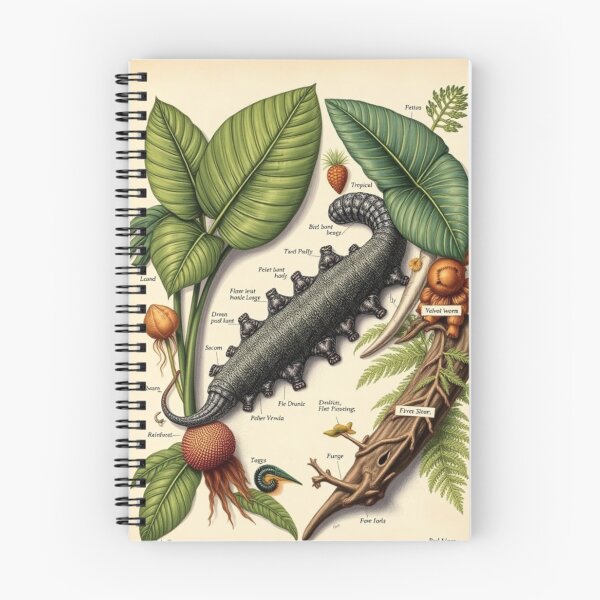 Item preview, Velvet Worm Botanical Illustration | Scientific Wildlife Nature Print designed and sold by MystiColo.