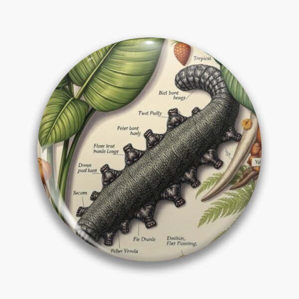 Item preview, Velvet Worm Botanical Illustration | Scientific Wildlife Nature Print designed and sold by MystiColo.