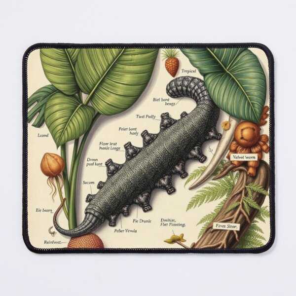 Item preview, Velvet Worm Botanical Illustration | Scientific Wildlife Nature Print designed and sold by MystiColo.