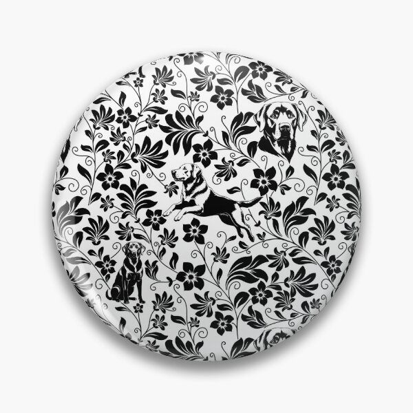 Item preview, Labrador Retriever Floral Pattern | Elegant Botanical Dog Design Black designed and sold by WildLakePatterns.