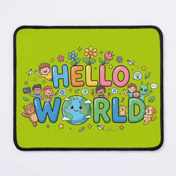 Item preview, Cute Hello World Earth Kids Illustration designed and sold by ellieknight911.