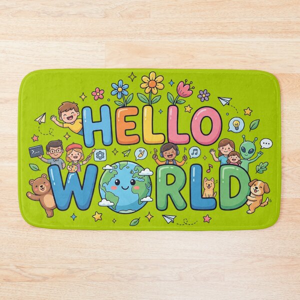 Item preview, Cute Hello World Earth Kids Illustration designed and sold by ellieknight911.