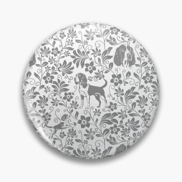 Item preview, Springer Spaniel Floral Pattern | Elegant Botanical Dog Design Grey designed and sold by WildLakePatterns.