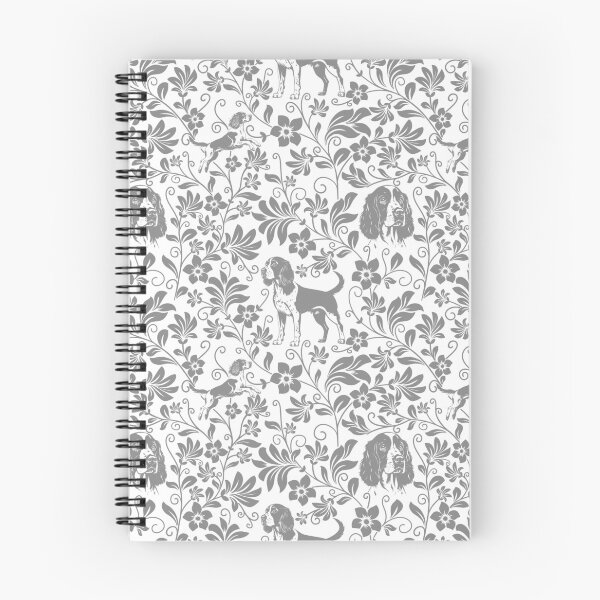Item preview, Springer Spaniel Floral Pattern | Elegant Botanical Dog Design Grey designed and sold by WildLakePatterns.