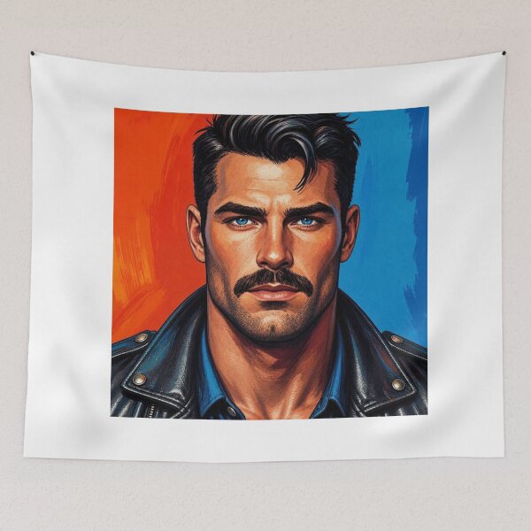 Item preview, 1970's Gay Leather Daddy Retro Color Pop Art Design designed and sold by ItsAKinkThing.