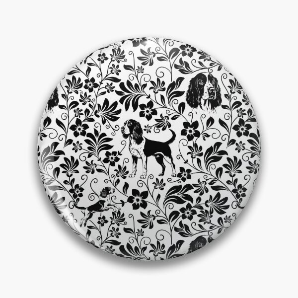 Item preview, Springer Spaniel Floral Pattern | Elegant Botanical Dog Design Black designed and sold by WildLakePatterns.