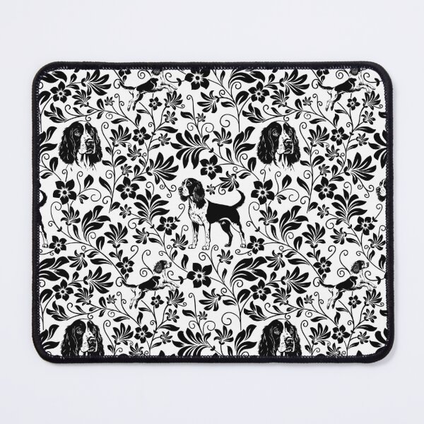 Item preview, Springer Spaniel Floral Pattern | Elegant Botanical Dog Design Black designed and sold by WildLakePatterns.