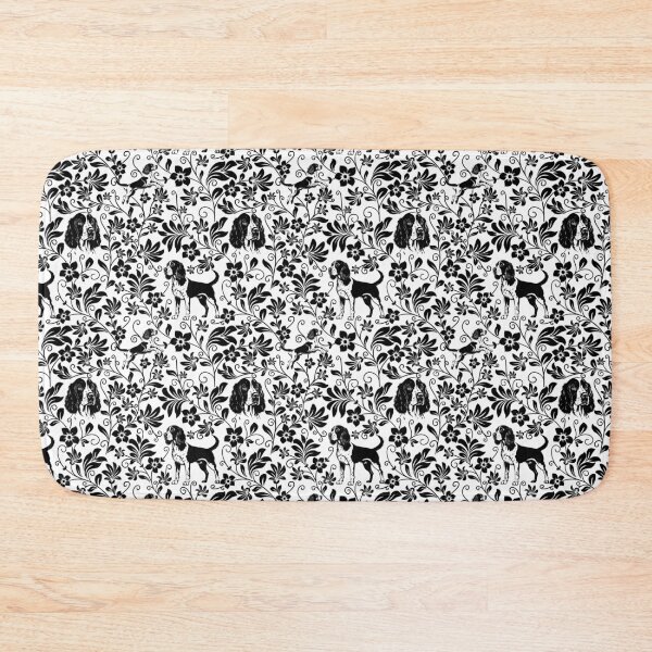 Item preview, Springer Spaniel Floral Pattern | Elegant Botanical Dog Design Black designed and sold by WildLakePatterns.