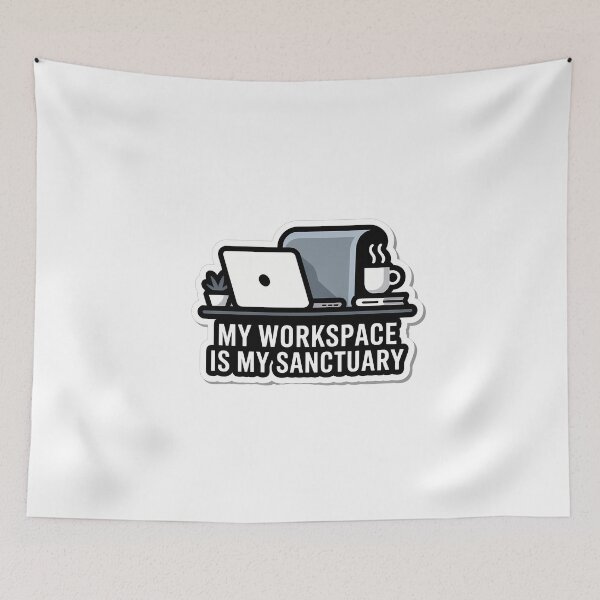 Item preview, Workspace Sanctuary Minimalist Quote designed and sold by NiftyWrx.