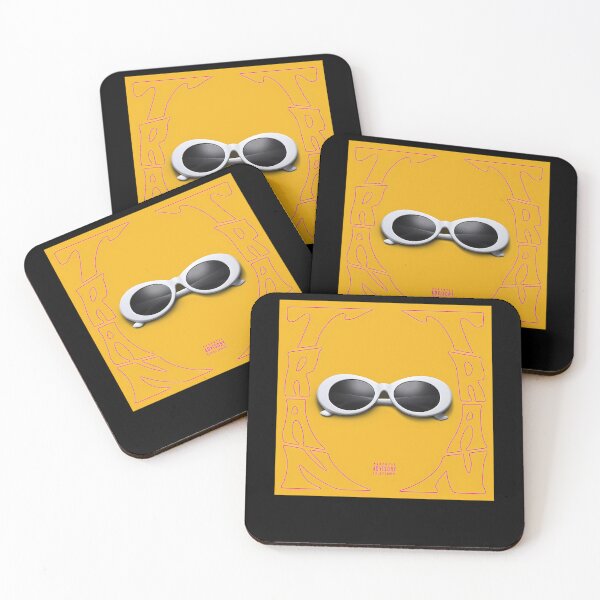 Item preview, Oval Sunglasses Yellow Background Wavy Pink Outline designed and sold by lacnghia9645f.