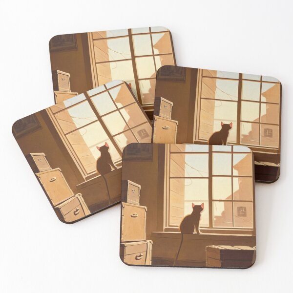 Item preview, Illustration - Solitary Feline, Pictorial Interior Scene designed and sold by World-Pets.