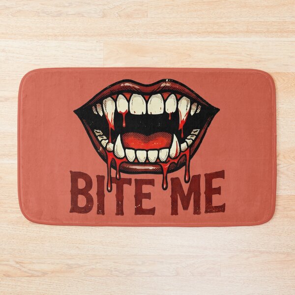 Item preview, Vintage Vampire Fangs Bite Me Bloody Teeth Halftone Comic Art T-Shirt designed and sold by BKSARYLIFE.