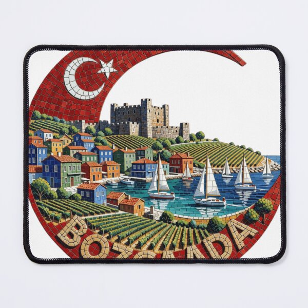 Item preview, Bozcaada Island Mosaic Travel Sticker Summer Souvenir designed and sold by Imaginarium of Chaos falcon88 .