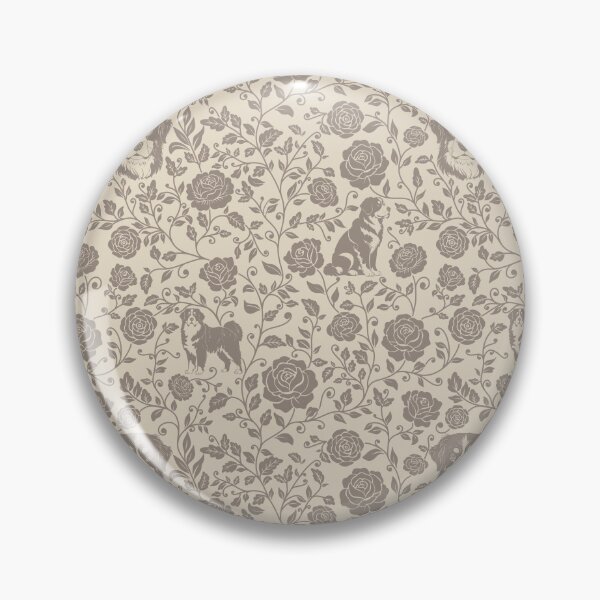 Item preview, Bernese Mountain Dog Floral Pattern | Elegant Botanical Dog Design Sepia designed and sold by WildLakePatterns.