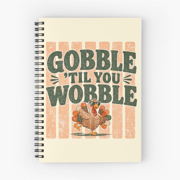 Item preview, Gobble Til You Wobble Funny Thanksgiving Turkey Retro Vintage designed and sold by Yellowriversss.