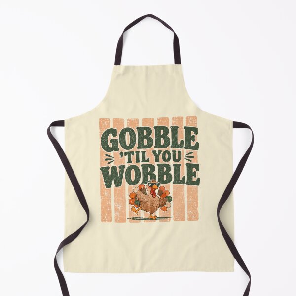 Item preview, Gobble Til You Wobble Funny Thanksgiving Turkey Retro Vintage designed and sold by Yellowriversss.